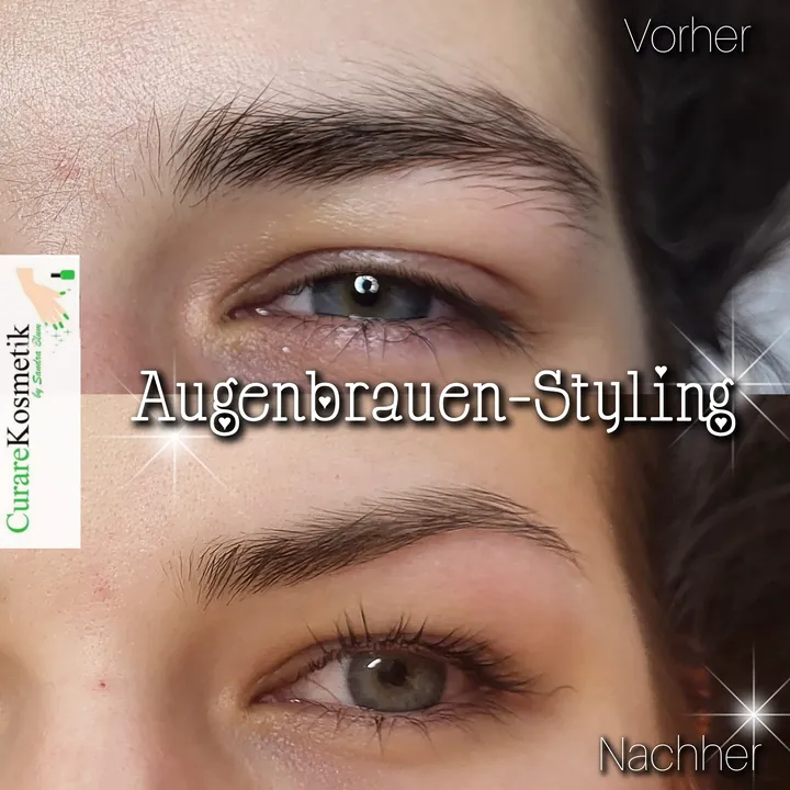 Augenbrauen-Styling, vorher und nachher
