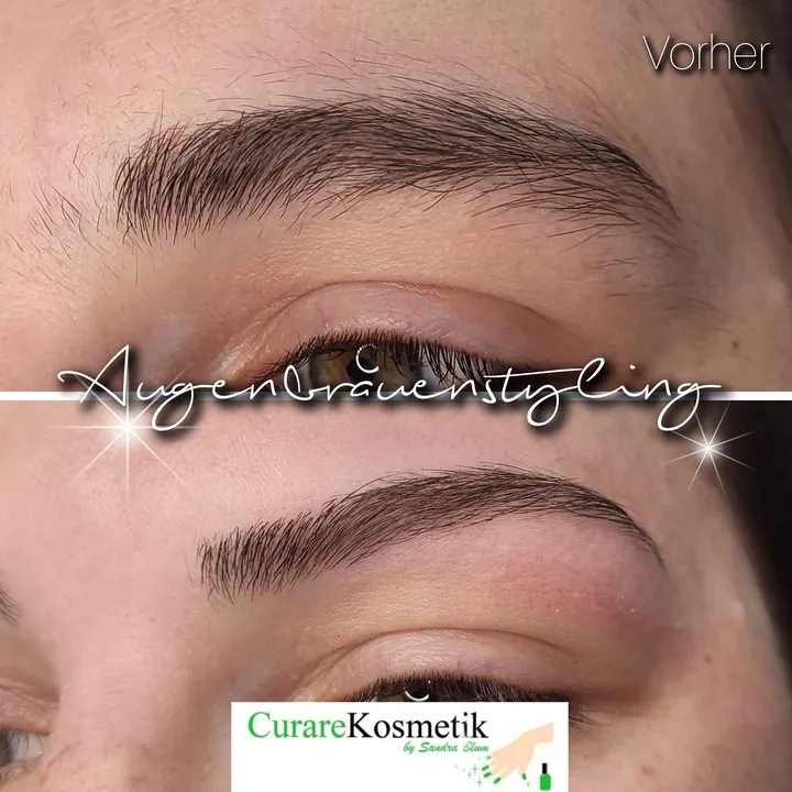 Augenbrauen-Styling, vorher und nachher
