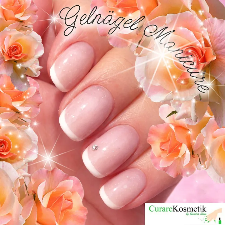 Gelnägel in Rosé nach der Manicure
