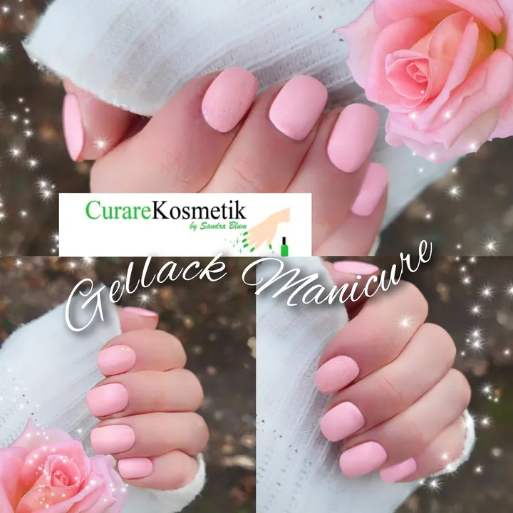 Manicure mit hellrosa Gellack
