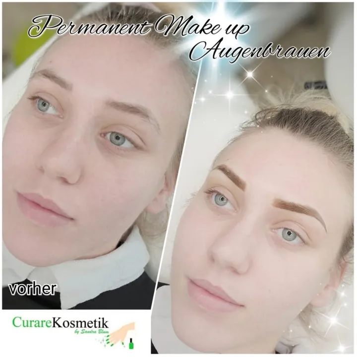 Permanent Make-up Augenbrauen, vorher und nachher