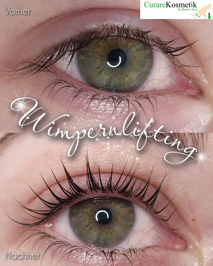 Wimpernlifting, vorher und nachher