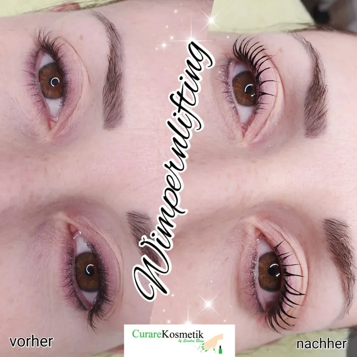 Wimpernlifting, vorher und nachher