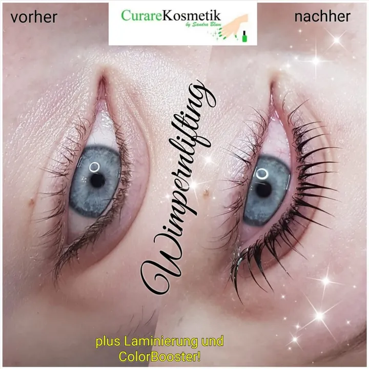Wimpernlifting, vorher und nachher